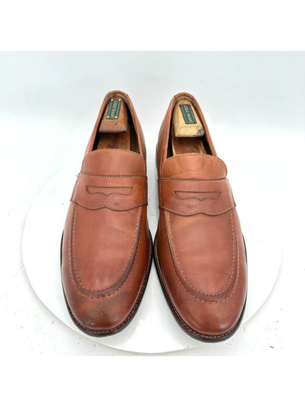 J&M 1850 Johnston & Murphy Men Size 11.5M Brown Leather Loafer Dress Shoes